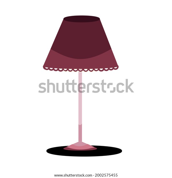 glowing red lamp on a thin long stem on a\
white background