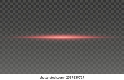 Glowing Red Laser Beams - Futuristic Neon Light Streaks on a Transparent Background for Sci-Fi, Cyberpunk, and Tech-Themed Designs