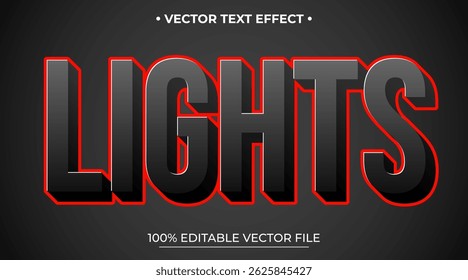 Glowing red light background text effect. Editable text effect