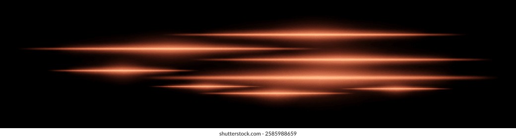 Glowing red light streaks on a black background. Horizontal neon beams create a futuristic and high-speed motion effect. Technology, sci-fi, digital energy, and abstract design themes