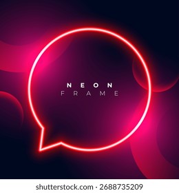 glowing red neon chat bubble with empty space vector