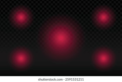 Glowing red orbs in a symmetrical pattern against a dark checkered background. Soft, diffused light creates an ethereal yet slightly ominous effect, perfect for sci-fi, fantasy, or abstract-themed des