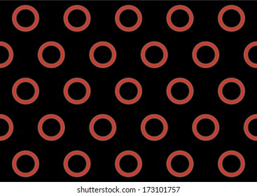Glowing Red Rings on a Black Background. Vector