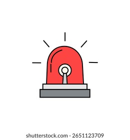 Uma luz vermelha de sirene brilhante, frequentemente usada para indicar uma emergência, alerta ou aviso. Simboliza atenção imediata é necessária.