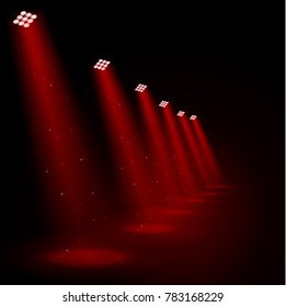 Glowing red spotlights