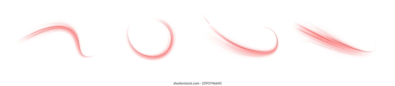 Glowing Red Stream of Light Flowing with Speed and Elegance, Evoking a Sense of Futuristic Technology and High-Speed Movement