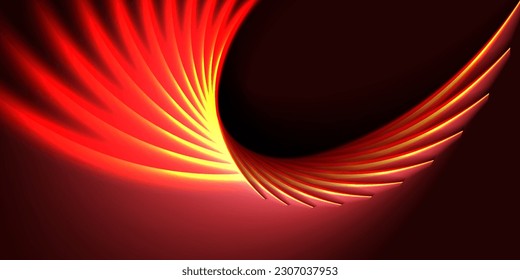 glowing red style shiny realistic golden elements Curve light rays digital effect science futuristic energy technology concept
