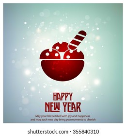 Glowing red typography with Ice Cream Icon on blue background - 2016 Happy New Year Greeting Card Design - Colorful Background Glowing red typography with Ice Cream Icon on blue background - 2016 Happy New Year Greeting Card Design - Colorful Background