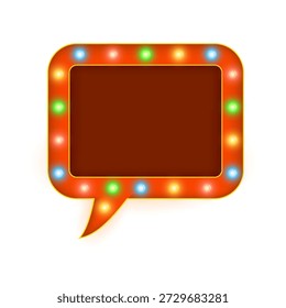 Marco retro brillante de la lámpara con el borde clásico del bulbo de la carpa aislado en PNG transparente conveniente para los carteles del circo, las promociones del espectáculo de la barra, los anuncios del casino, los Anuncios del vintage y las Plantillas decorativas iluminadas