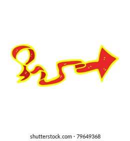 glowing ribbon arrow design element