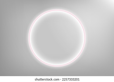Glowing Ring on Pink Pastel gradient background. Vector Illustration. EPS 10