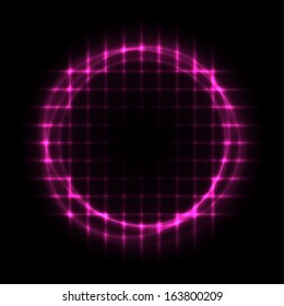 Glowing Rings and Grid - vector eps10 abstract background 