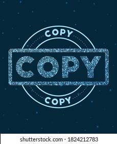 Copiar. Banda redonda brillante. Marca de copia geométrica de estilo de red en el espacio. Ilustración vectorial.