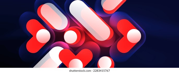 Glowing round shapes abstract background. Template for wallpaper, banner, presentation, background