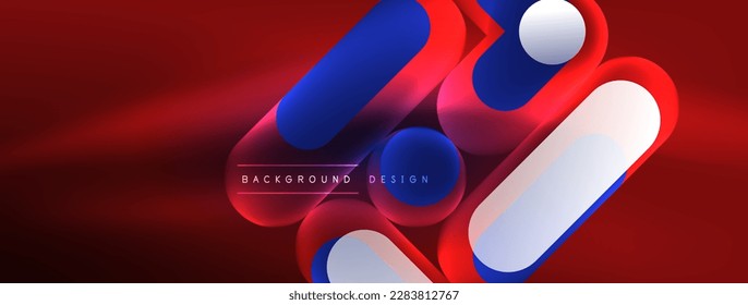 Glowing round shapes abstract background. Template for wallpaper, banner, presentation, background