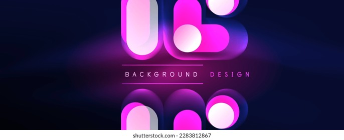 Glowing round shapes abstract background. Template for wallpaper, banner, presentation, background