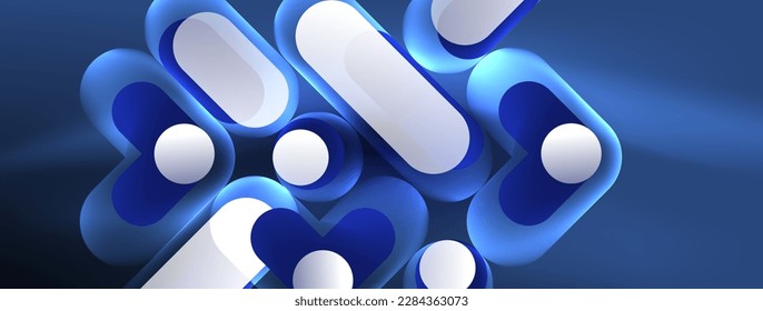 Glowing round shapes abstract background. Template for wallpaper, banner, presentation, background