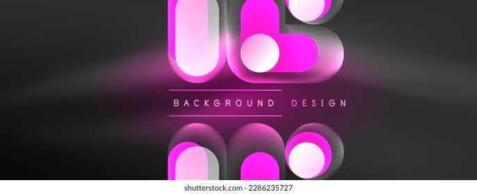 Glowing round shapes abstract background. Template for wallpaper, banner, presentation, background