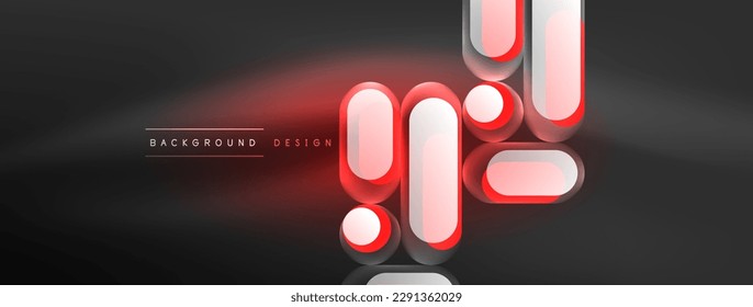 Glowing round shapes abstract background. Template for wallpaper, banner, presentation, background