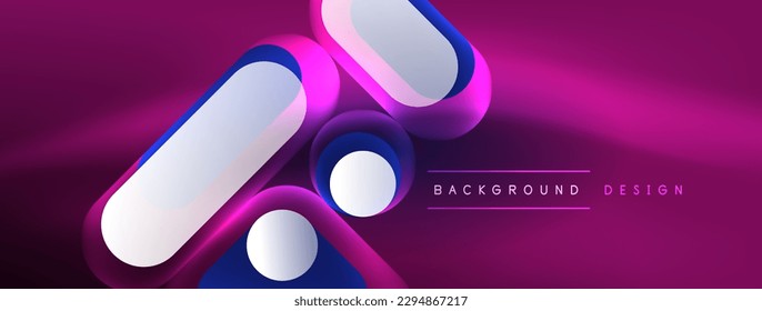 Glowing round shapes abstract background. Template for wallpaper, banner, presentation, background