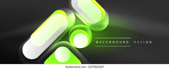 Glowing round shapes abstract background. Template for wallpaper, banner, presentation, background