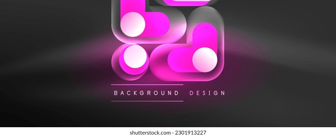 Glowing round shapes abstract background. Template for wallpaper, banner, presentation, background