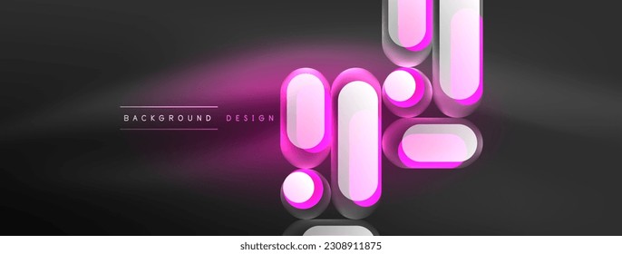 Glowing round shapes abstract background. Template for wallpaper, banner, presentation, background