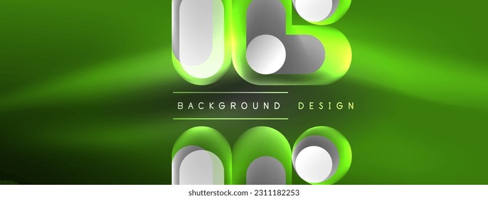 Glowing round shapes abstract background. Template for wallpaper, banner, presentation, background - Shutterstock ID 2311182253