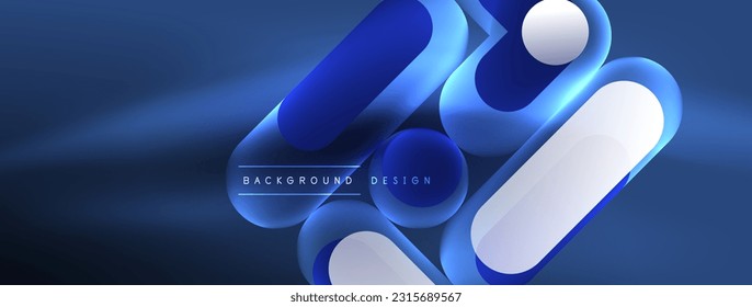 Glowing round shapes abstract background. Template for wallpaper, banner, presentation, background