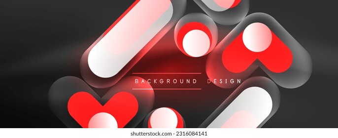 Glowing round shapes abstract background. Template for wallpaper, banner, presentation, background