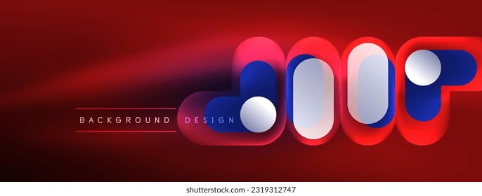 Glowing round shapes abstract background. Template for wallpaper, banner, presentation, background