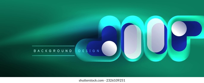Glowing round shapes abstract background. Template for wallpaper, banner, presentation, background