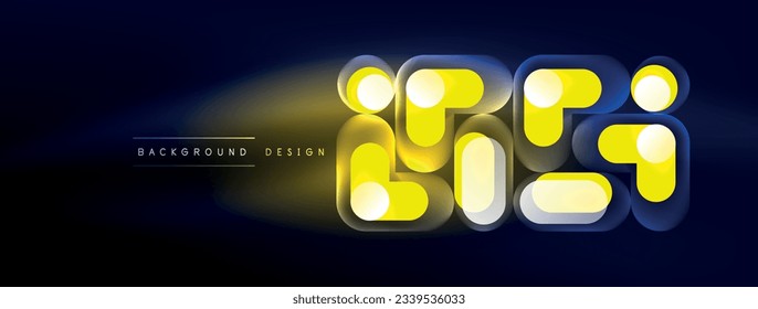 Glowing round shapes abstract background. Template for wallpaper, banner, presentation, background