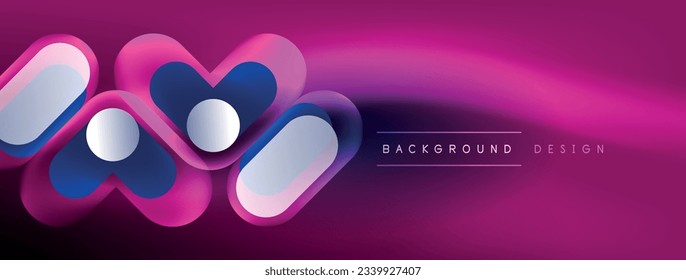 Glowing round shapes abstract background. Template for wallpaper, banner, presentation, background