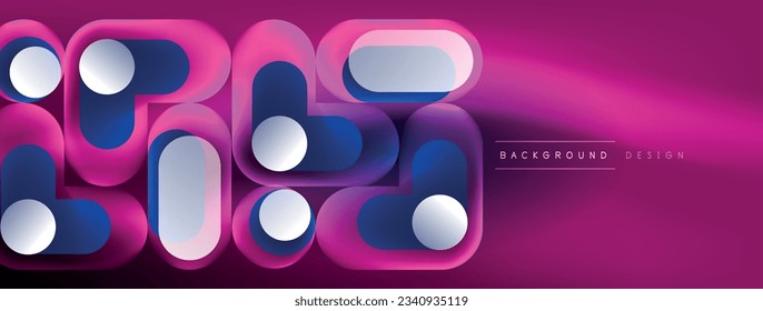 Glowing round shapes abstract background. Template for wallpaper, banner, presentation, background
