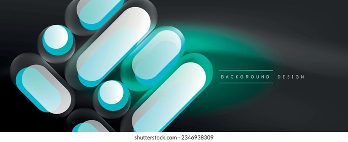 Glowing round shapes abstract background. Template for wallpaper, banner, presentation, background