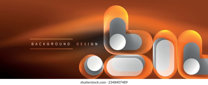 Glowing round shapes abstract background. Template for wallpaper, banner, presentation, background
