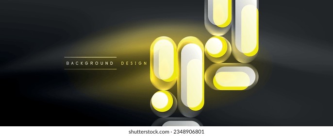 Glowing round shapes abstract background. Template for wallpaper, banner, presentation, background