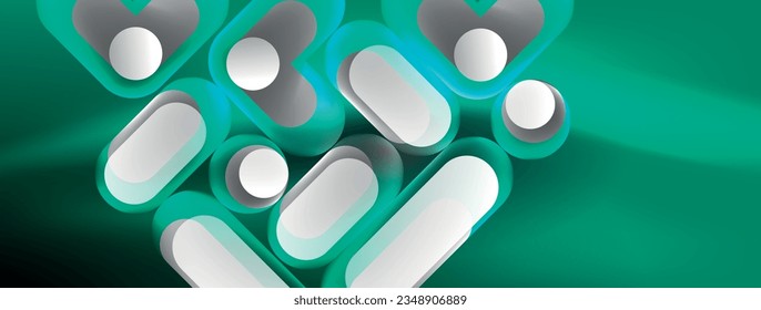 Glowing round shapes abstract background. Template for wallpaper, banner, presentation, background