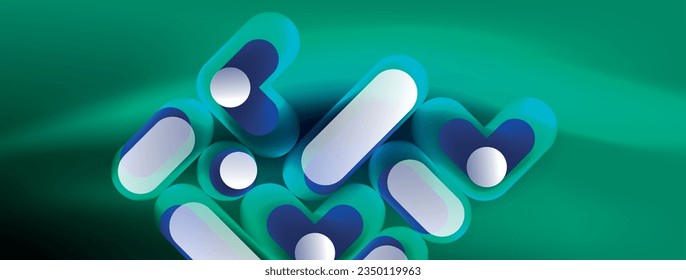 Glowing round shapes abstract background. Template for wallpaper, banner, presentation, background