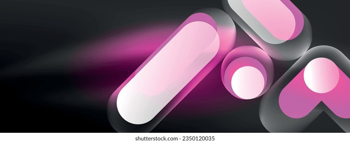 Glowing round shapes abstract background. Template for wallpaper, banner, presentation, background