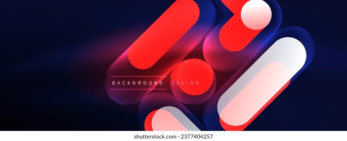 Glowing round shapes abstract background. Template for wallpaper, banner, presentation, background