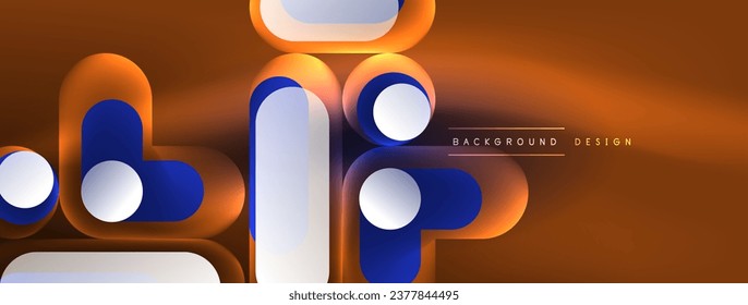 Glowing round shapes abstract background. Template for wallpaper, banner, presentation, background