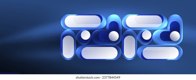 Glowing round shapes abstract background. Template for wallpaper, banner, presentation, background