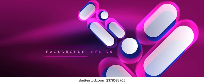 Glowing round shapes abstract background. Template for wallpaper, banner, presentation, background