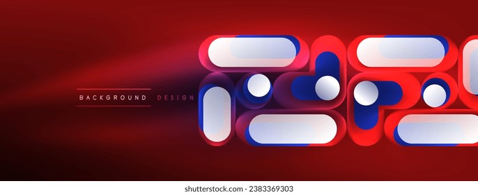 Glowing round shapes abstract background. Template for wallpaper, banner, presentation, background