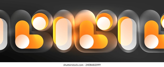 Glowing round shapes abstract background. Template for wallpaper, banner, presentation, background