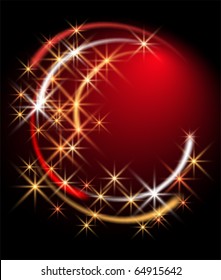 Glowing round with stars