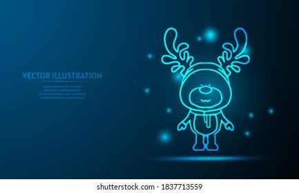 glowing Sabta Claus’s reindeer on a dark blue background of the space with shining stars. Sabta Claus’s reindeer tree walpaper