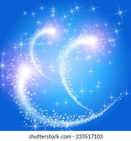 Glowing salute and firework with sparkle stars